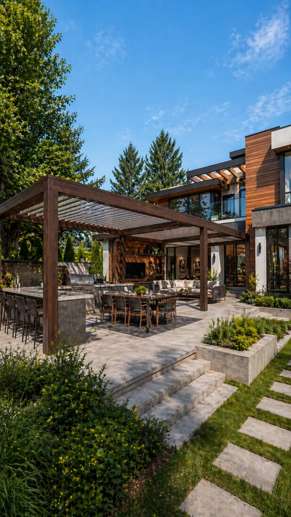 Aluminum profiles and railings in a modern interior